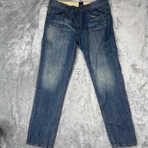 Goodale Selvedge Jeans Mens 36x32 Light Wash Denim New York Slim Straight Fit